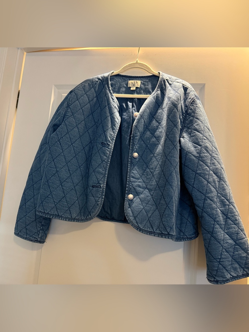 Kate Spade for Target Quilted Blue Denim Jacket - Lightweight Button-Front